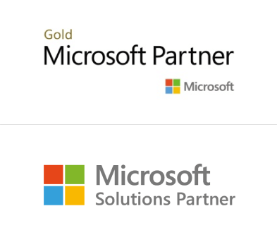 Gold Microsoft Partner Logo + Microsoft Solutions Partner